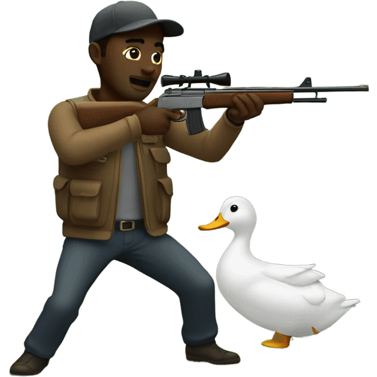 Black man shooting ducks emoji