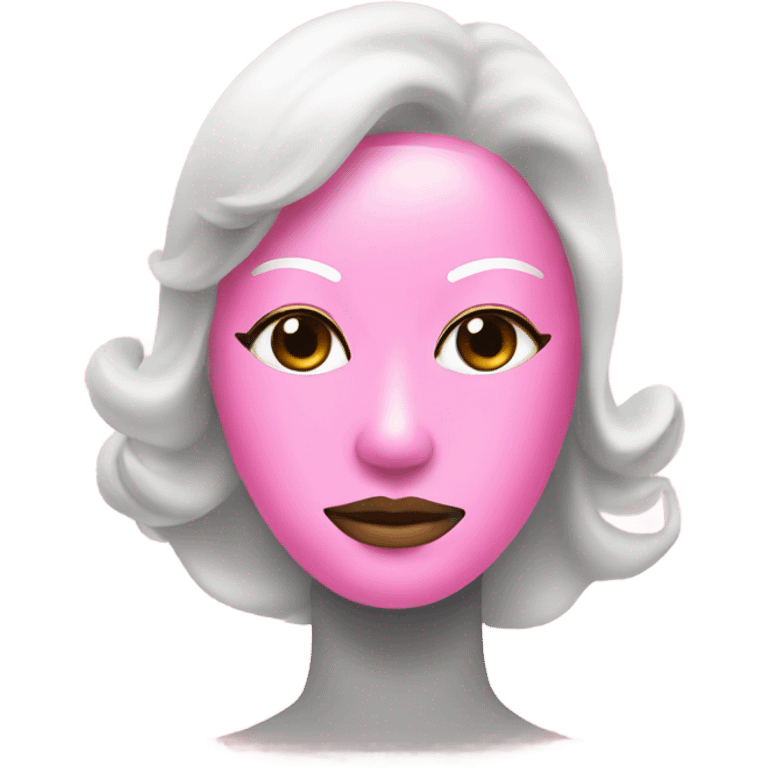 Lady with a pink face mask beauty relaxing emoji