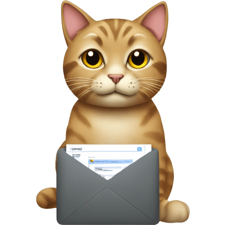 cat sending an email emoji