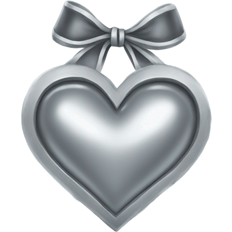 a bow of a silver heart emoji