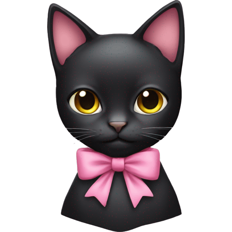 Black cat pink bow emoji