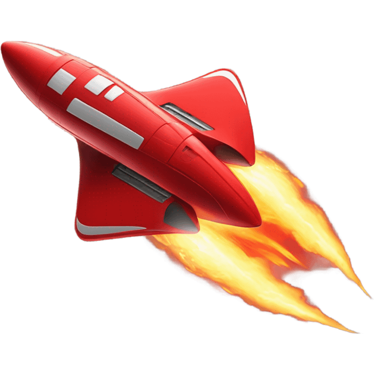 red spaceship lift off emoji