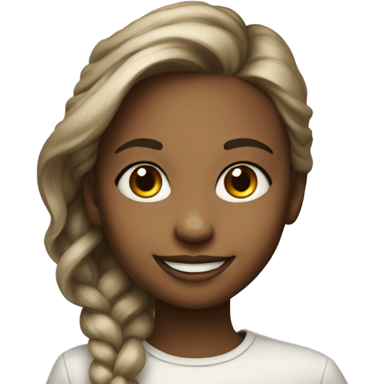 smiling girl in stylish portrait emoji