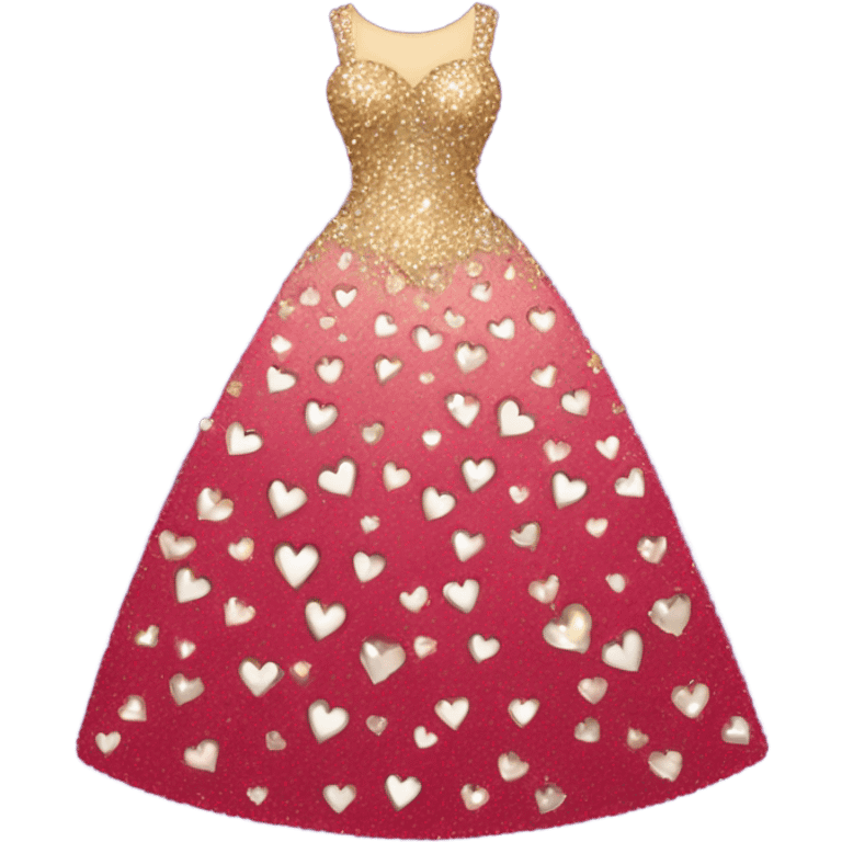 A dress with sparkly hearts on it  emoji