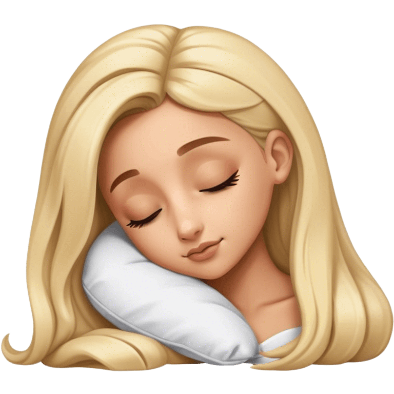 Ariana Grande sleeping blonde highlights  emoji