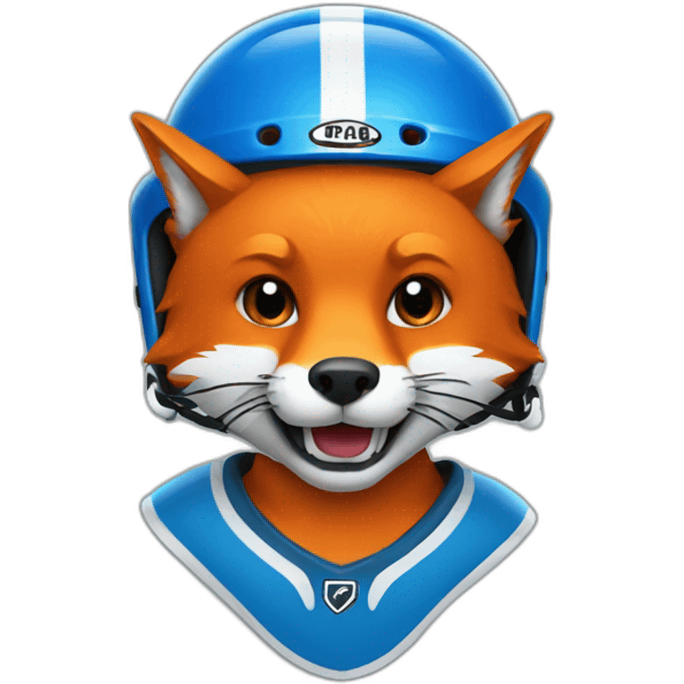 Fox with hockey helmet emoji