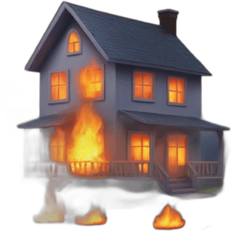 setting a house on flame emoji