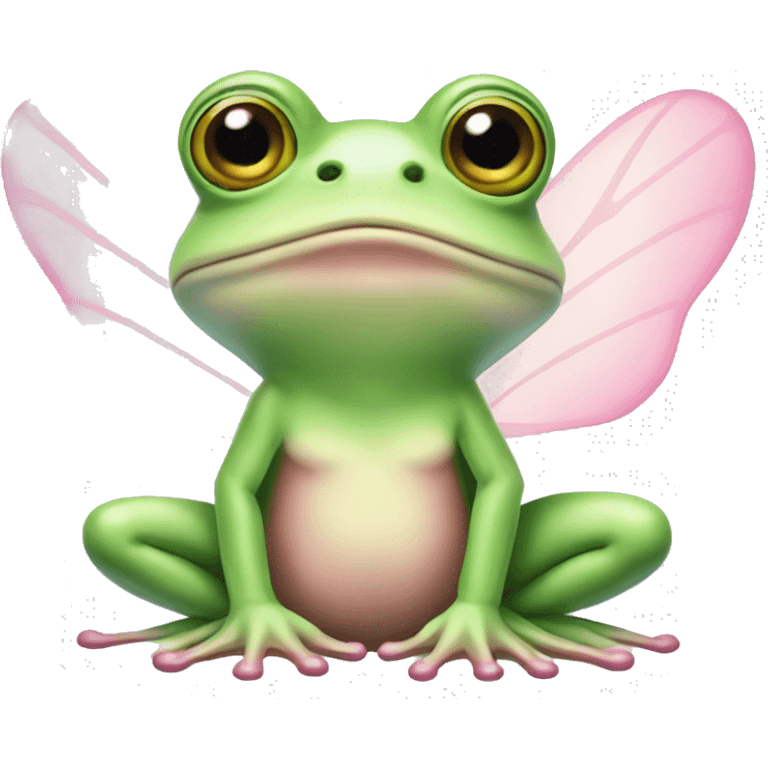 Light green Fairy frog with light pink wings emoji