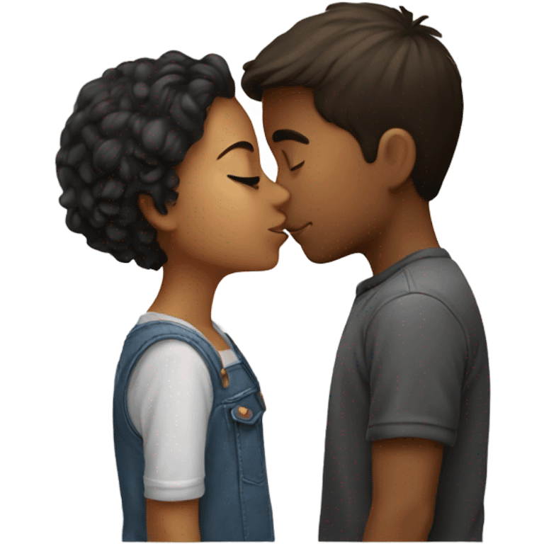 boy kissing girl emoji