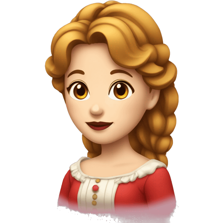 Fille belle avec mèche rouge emoji