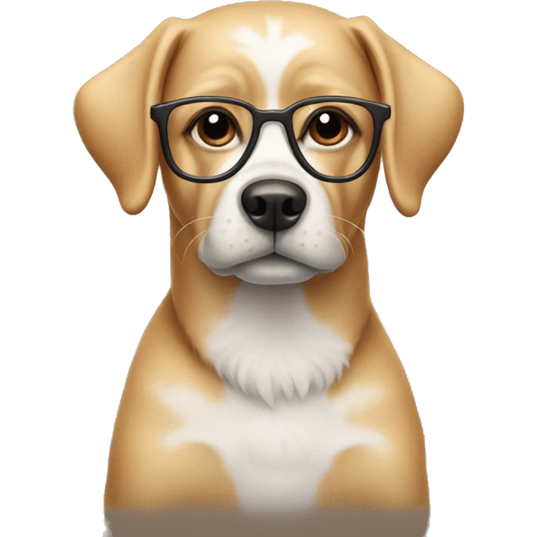 dog wearing glasses emoji