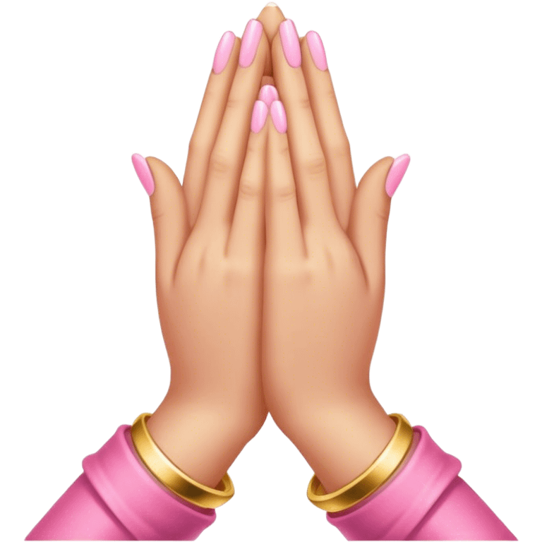 Pink prayer hands light gold emoji