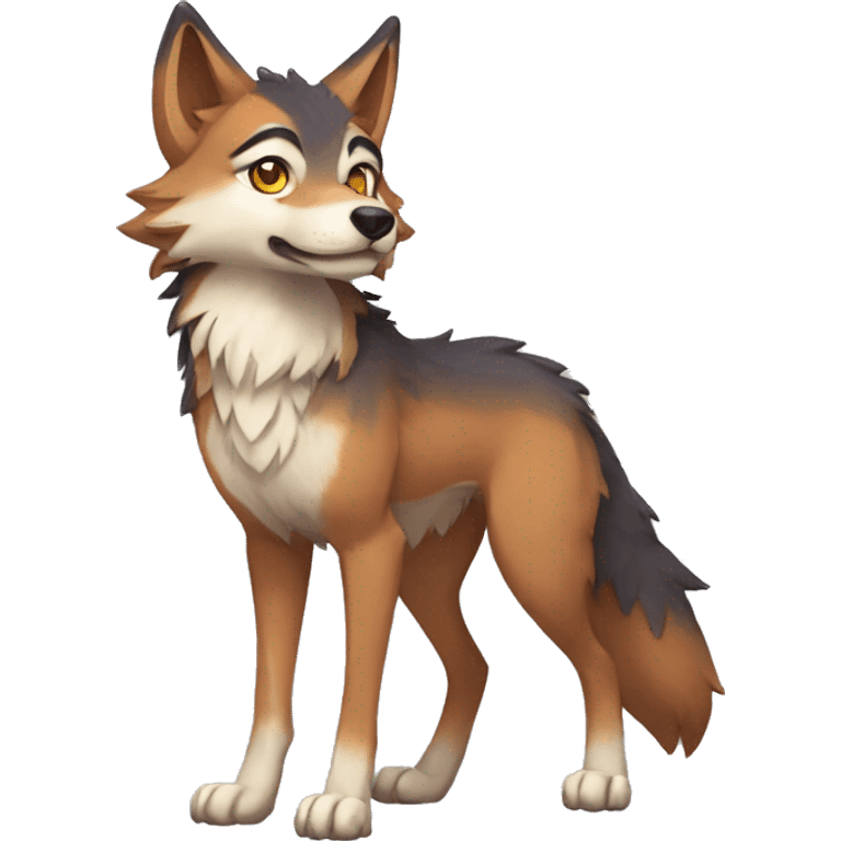 Anthropomorphic Falvie-wolf (full body) emoji