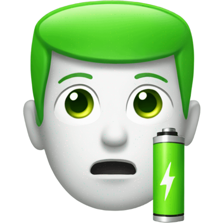 Green battery normal expression emoji