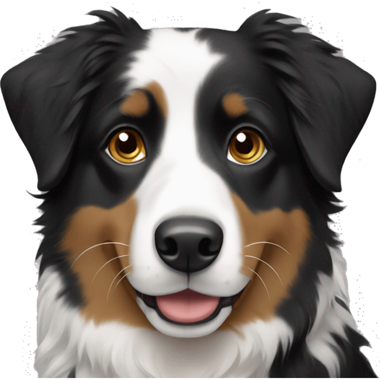 Black Australian shepherd with blonde and white accents emoji