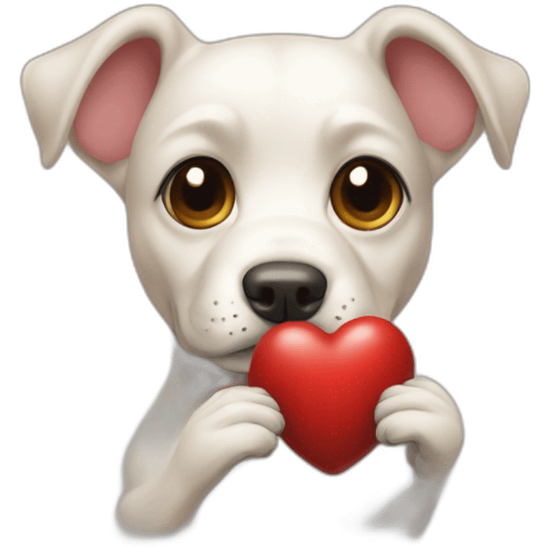 dog-holding-anatomical-heart emoji