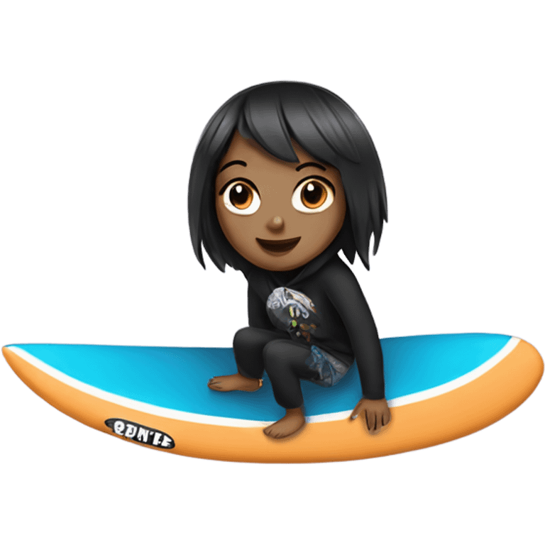 Emo girl on a surfboard  emoji