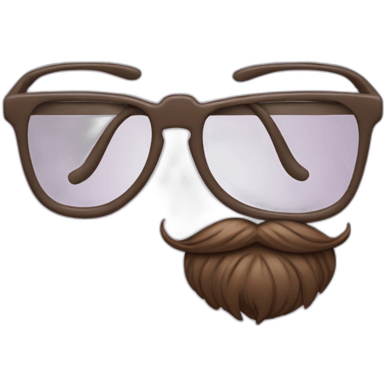 emoji sticking out its tongue with beard, glasses and headband emoji