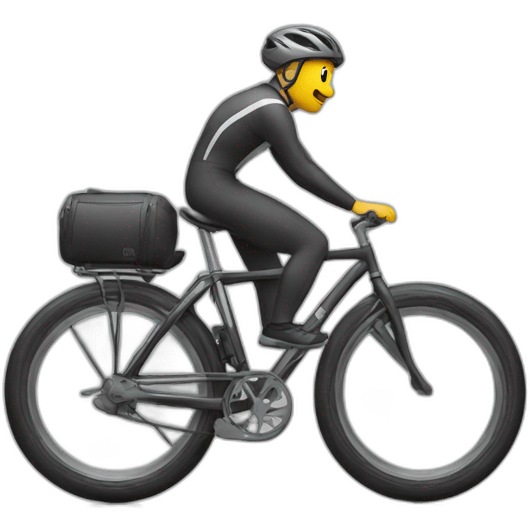 Chat sur vélo avec casque emoji