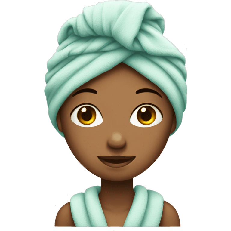 girl with towel on her head after showering emoji