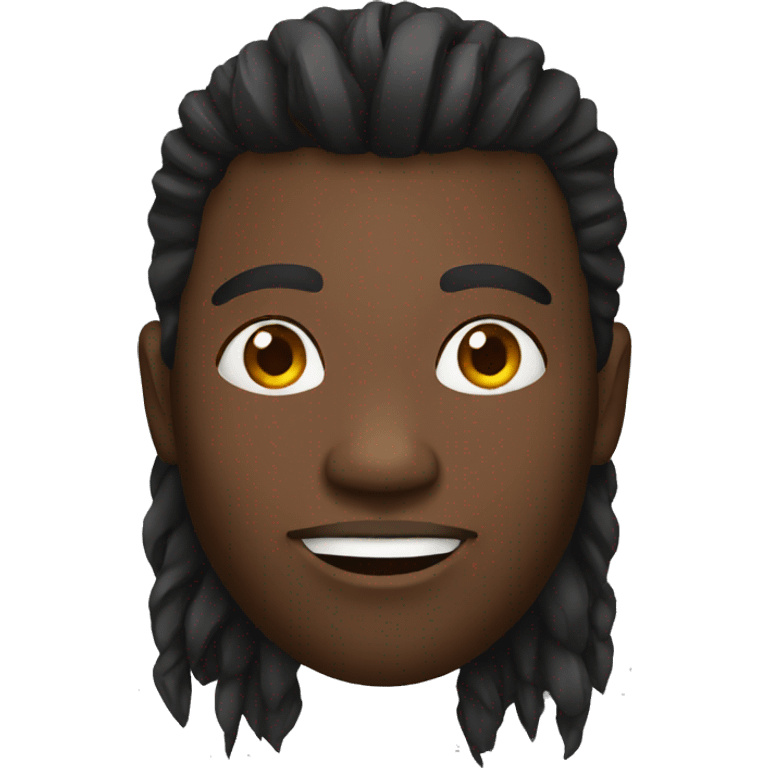 Black man tribal with hair emoji