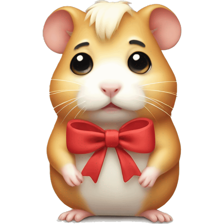 Sad Hamster With bow  emoji