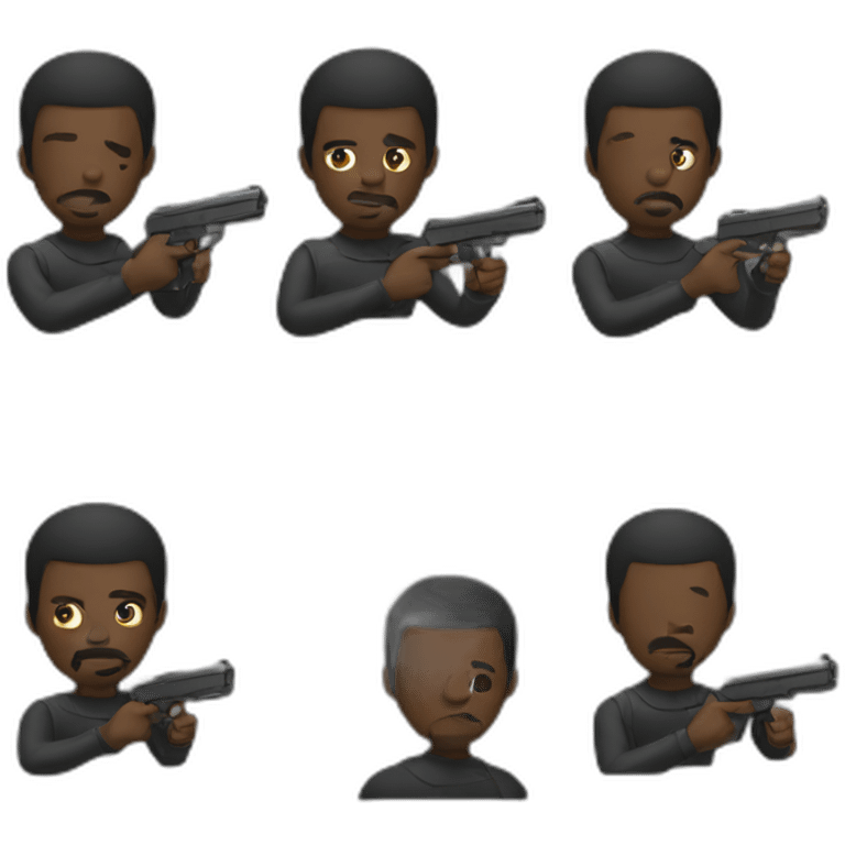 black man with gun emoji