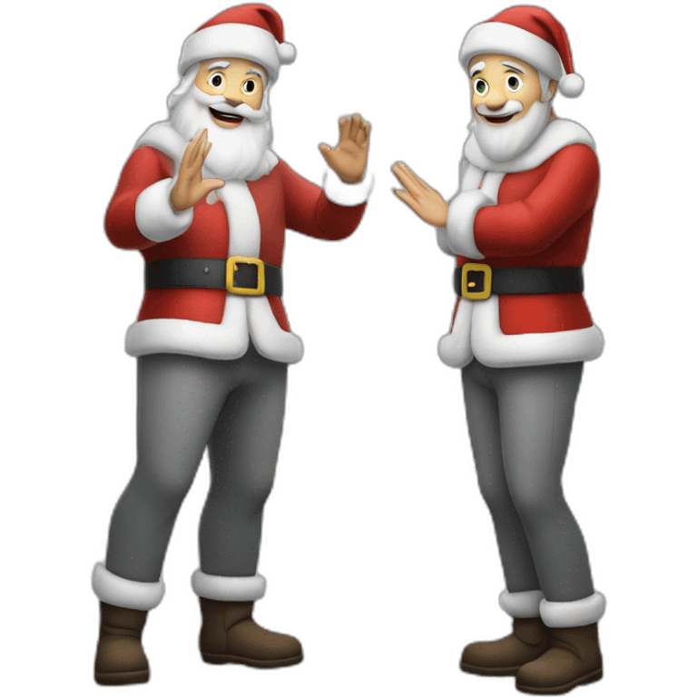 Full height Actively gesturing with hands pale skin Santa Claus in gray emoji