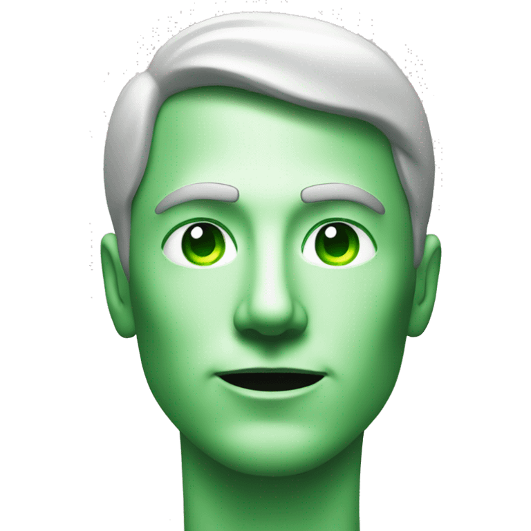 A man's face that scans with a green beam emoji