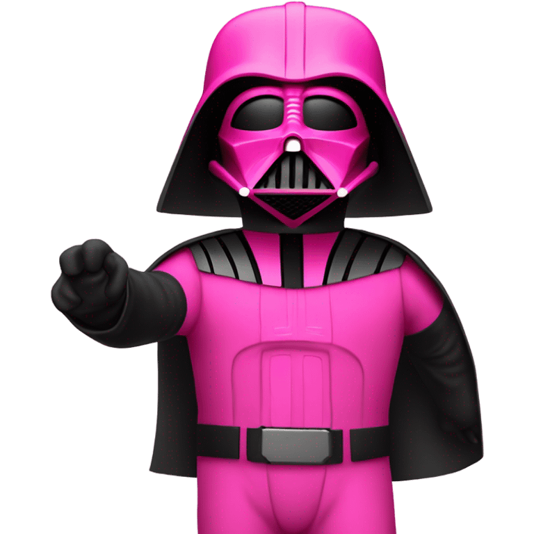 all pink suit darth vader with hand, upper body emoji