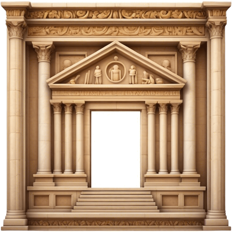 Cinematic Realistic Library of Celsus Landmark Emoji, depicted with an ornate ancient facade rendered with lifelike textures and warm, historical lighting. emoji