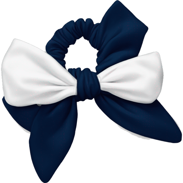 Navy Blue scrunchie with a white bow emoji