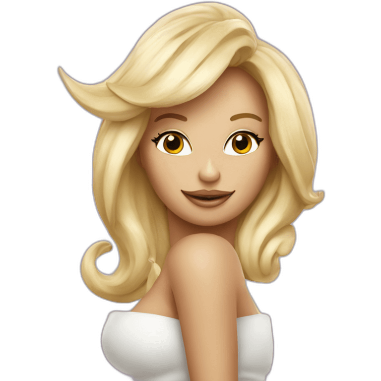 Licorne qui discute avec Paméla Anderson emoji