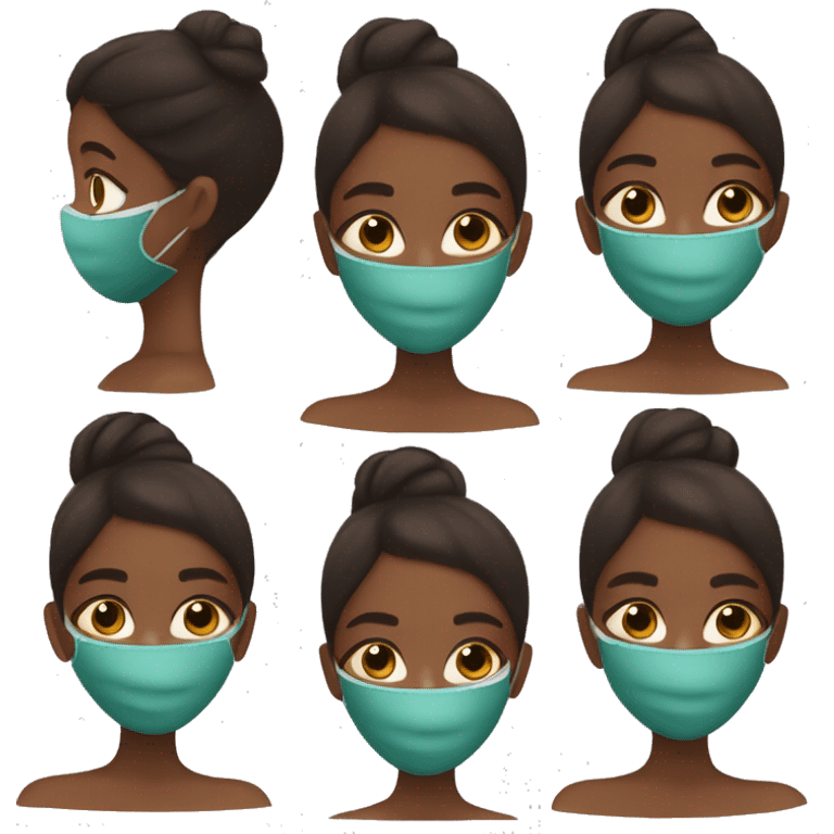 brown skin girl with spa mask emoji