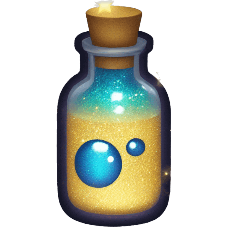 glitter in a little magical looking bottle emoji