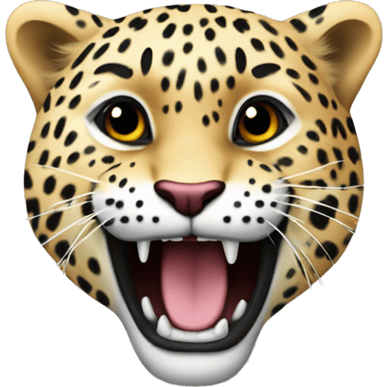 Hjerte form sne leopard  emoji