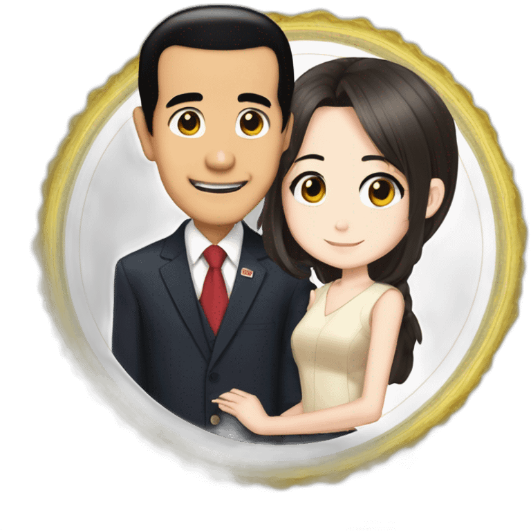 Presiden Jokowi and cute girl anime emoji