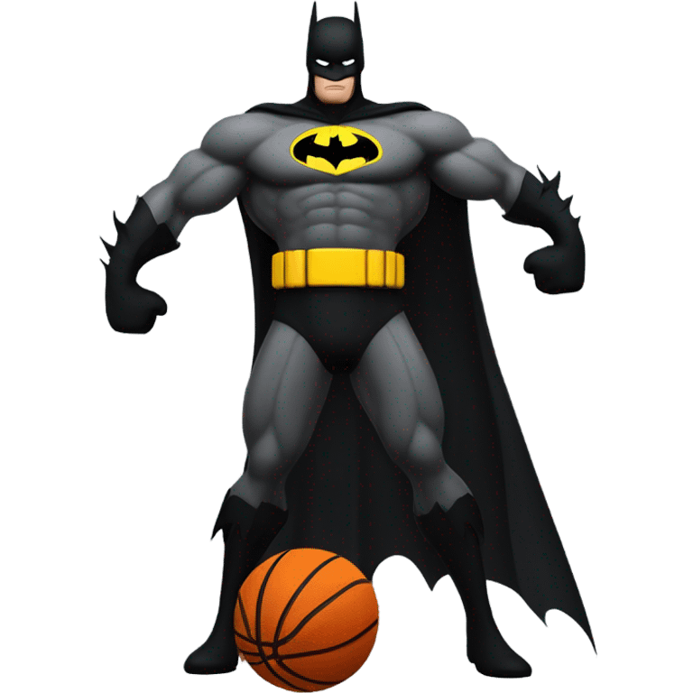 Batman and a basketball emoji