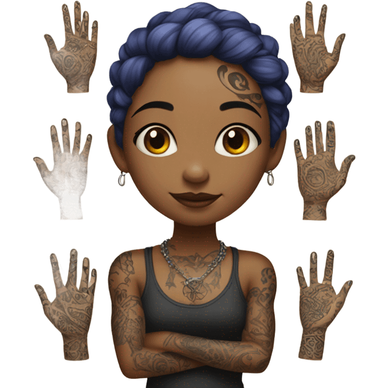 Girl with tattoos  emoji