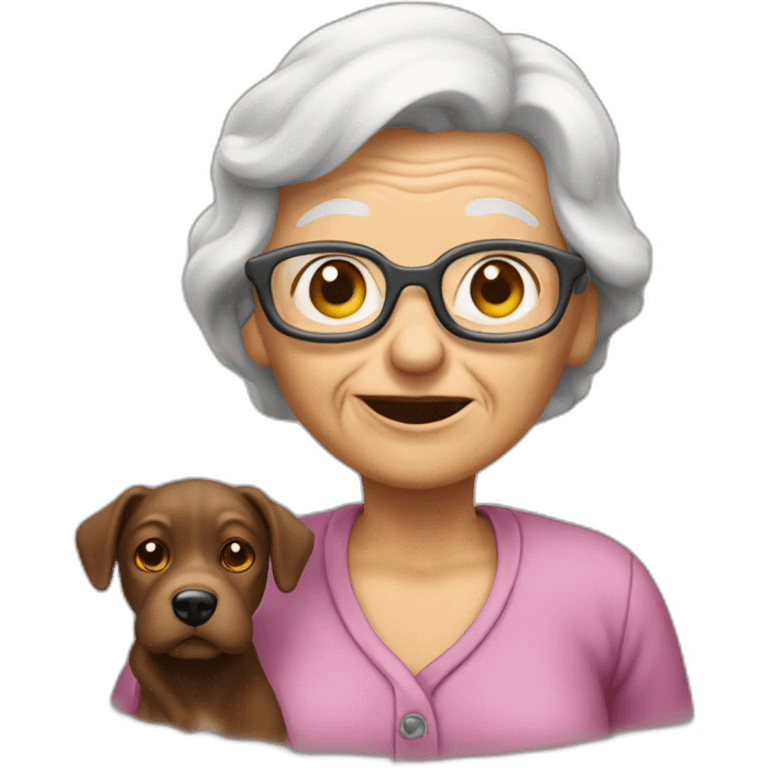 Old woman who take picture of poop dog emoji