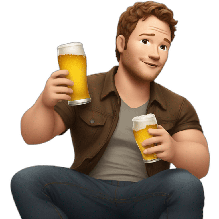 Chris Pratt drinking beer emoji