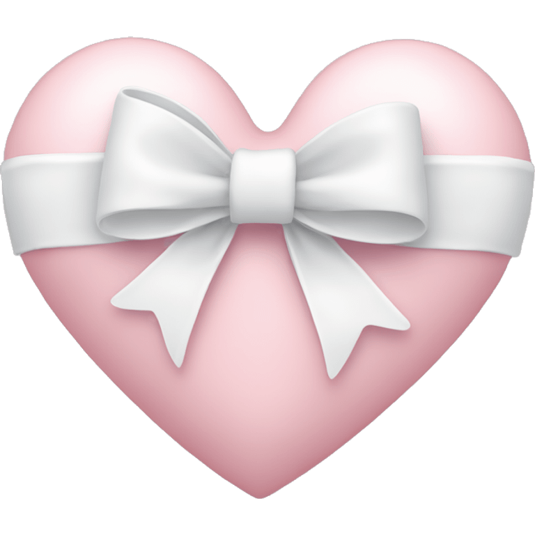 Pastel pink heart with white bow emoji