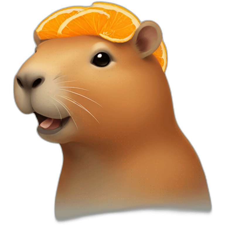 capybara with orange emoji