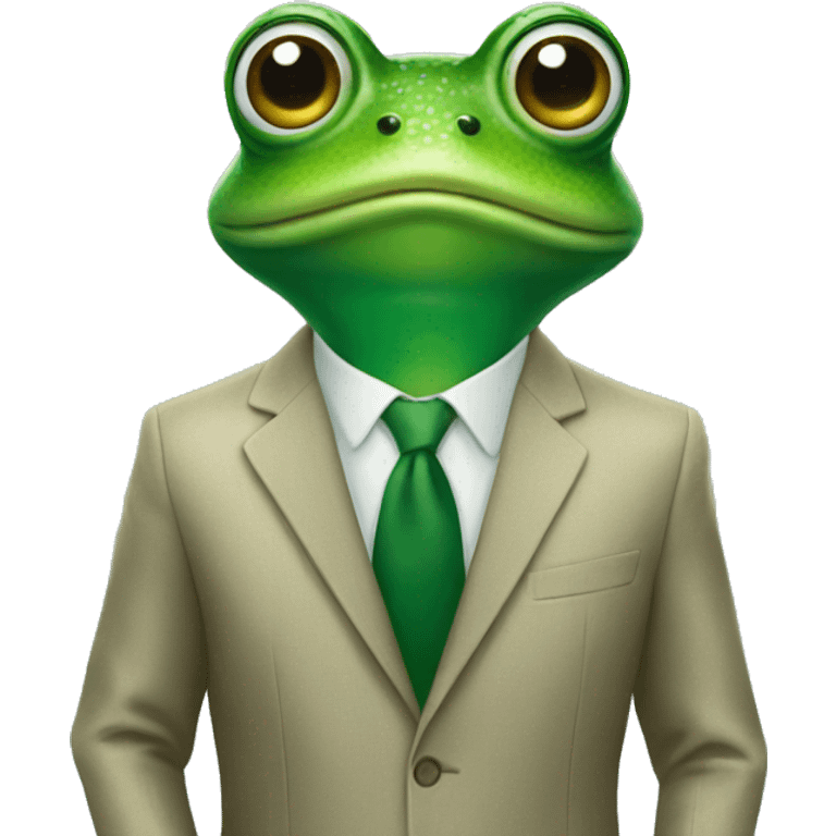 frog with ibm suit emoji