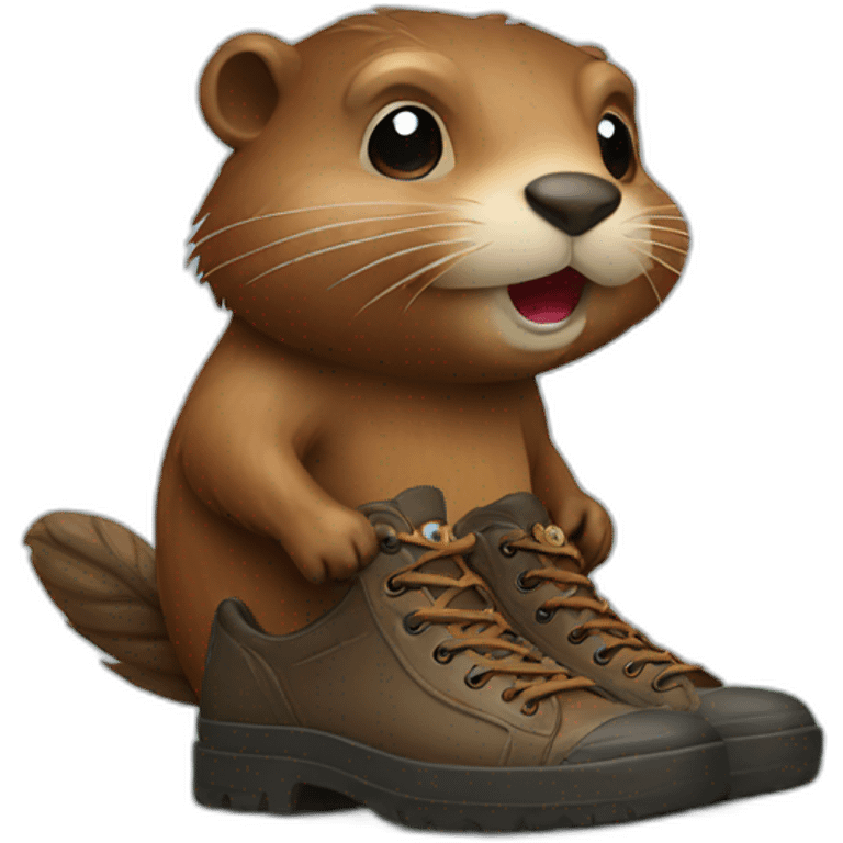 Beaver with shoes emoji