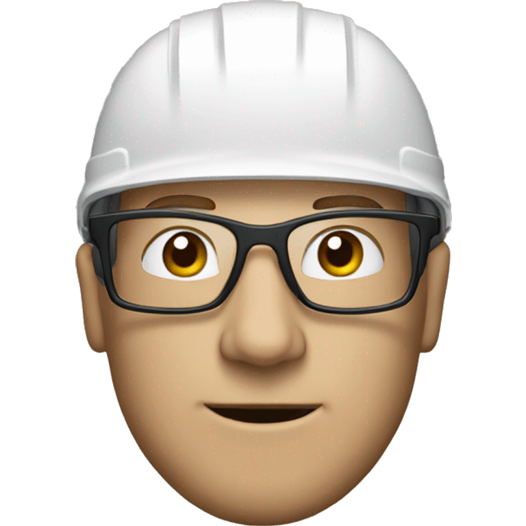 Caucasian man wearing helmet, glases and earplugs emoji