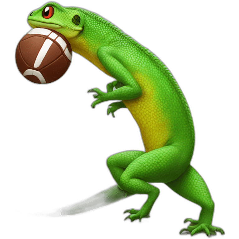 A lizard playing football emoji