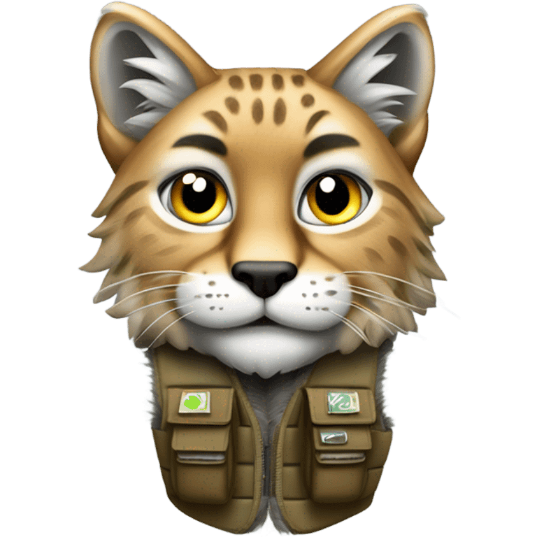 A lynx with a VC vest emoji