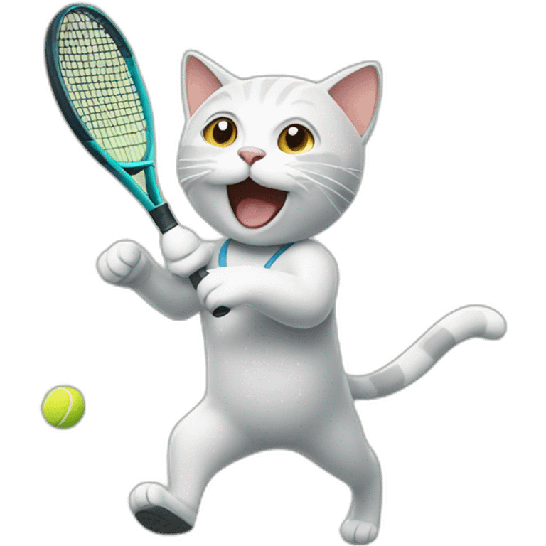 Cat playing tennis emoji