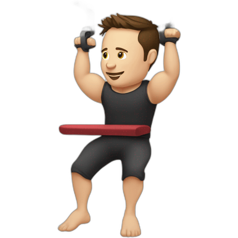 Elon musk doing pull ups emoji